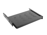 Bandeja Deslizante Lanberg Ak-1006-B Para Armario Rack De 19'/48.26cm 1u 465x350mm Hasta 18kg De Carga  Negro