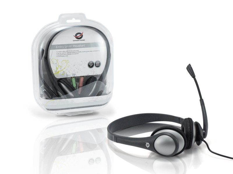 Conceptronic Auriculares Entry Level Headset  Jack 3.5 Microfono Flexible 1208008