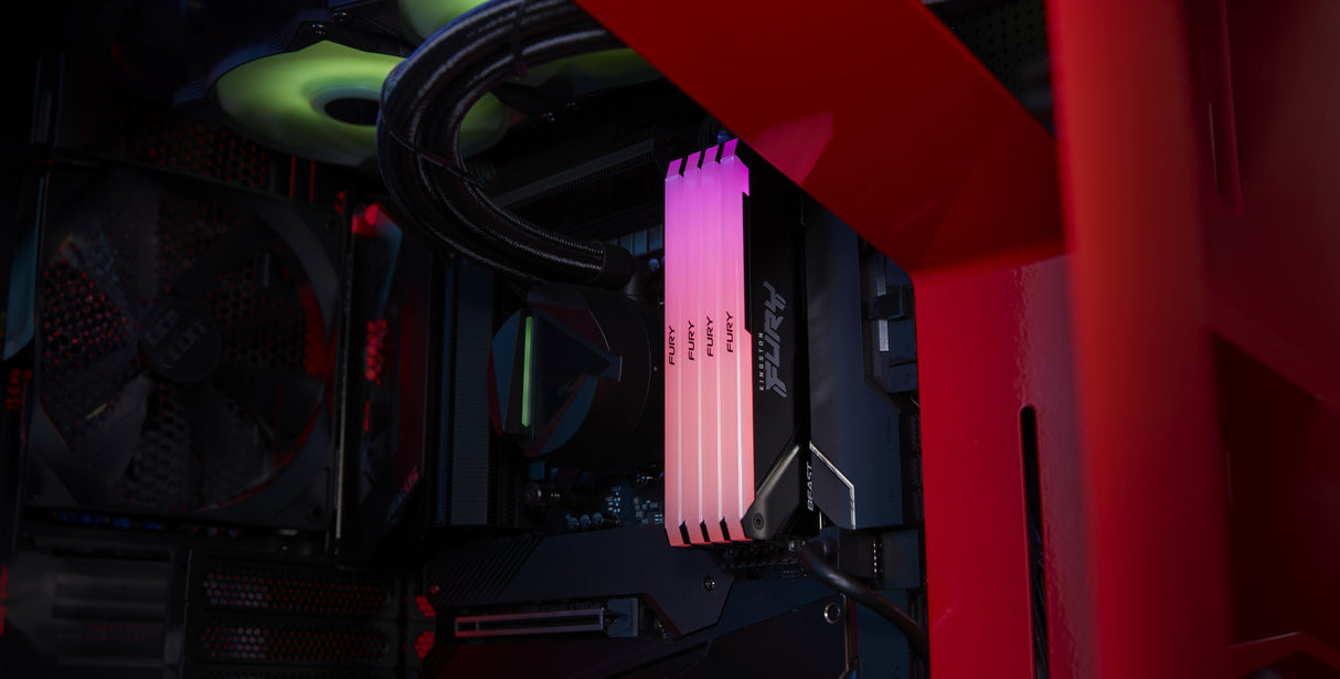 Memoria  Kingston Fury Dimm Ddr4 32 Gb 3200 (4x 8 Gb) Kf432c16bb2ak4/32, Beast Rgb, Intel Xmp Kf432c16bb2ak4/32 Negro