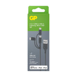 EAN 4891199206313 - GP Batteries CY1N cable USB 1 m USB A USB C/Micro-USB B/Lightning Gris imagen 2