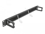 Delock 19? Organizador De Cables Regleta De Cepillo Con 2 Soportes 1 He Negro