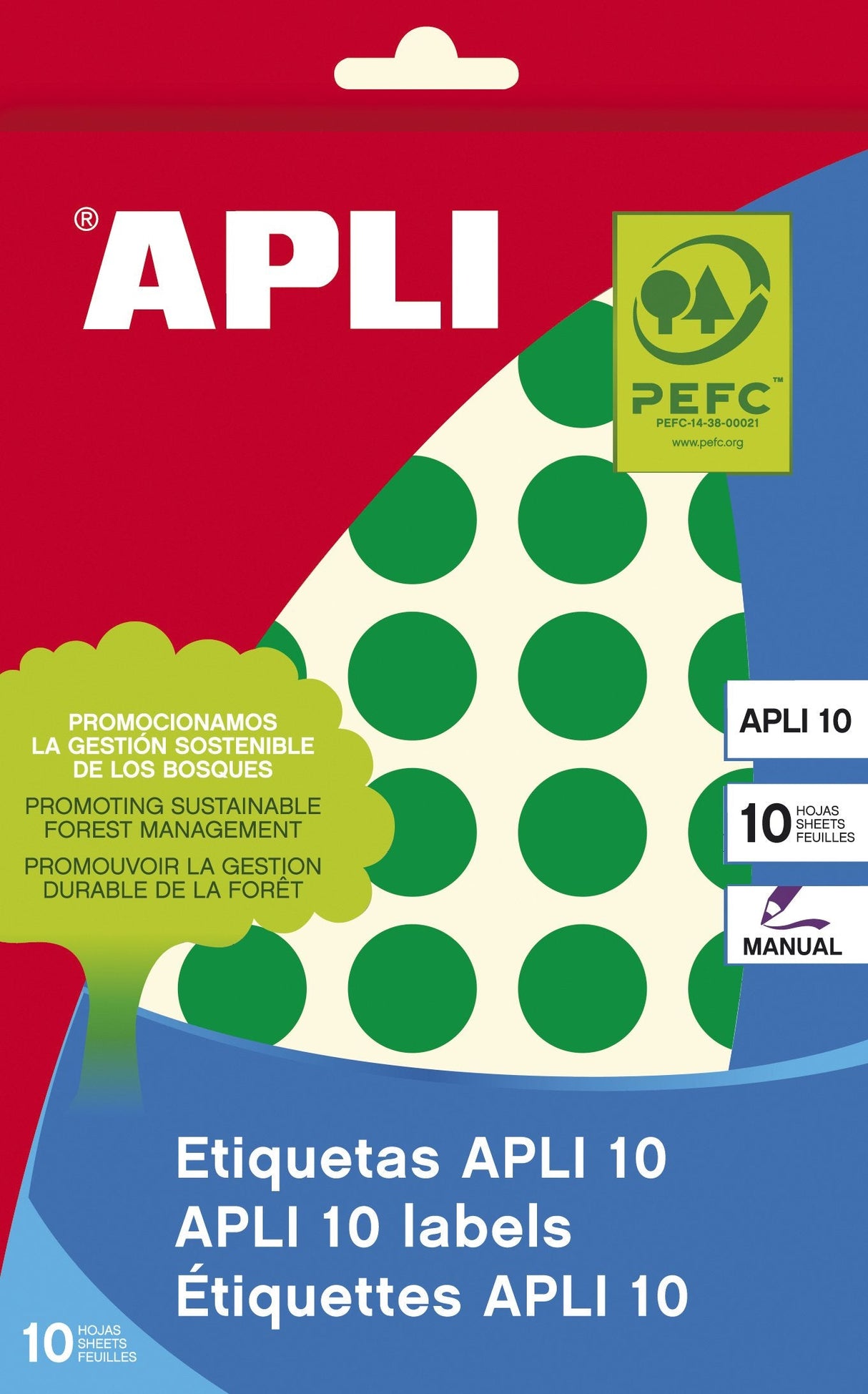 Apli Etiquetas Adhesivas Circulares Ø19mm Escritura Manual 40 X 8h Verde