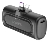 Bateria Externa Power Bank   5000 Mah, Conector Usb-C Integrado, Color Negro  Lipo Logilink