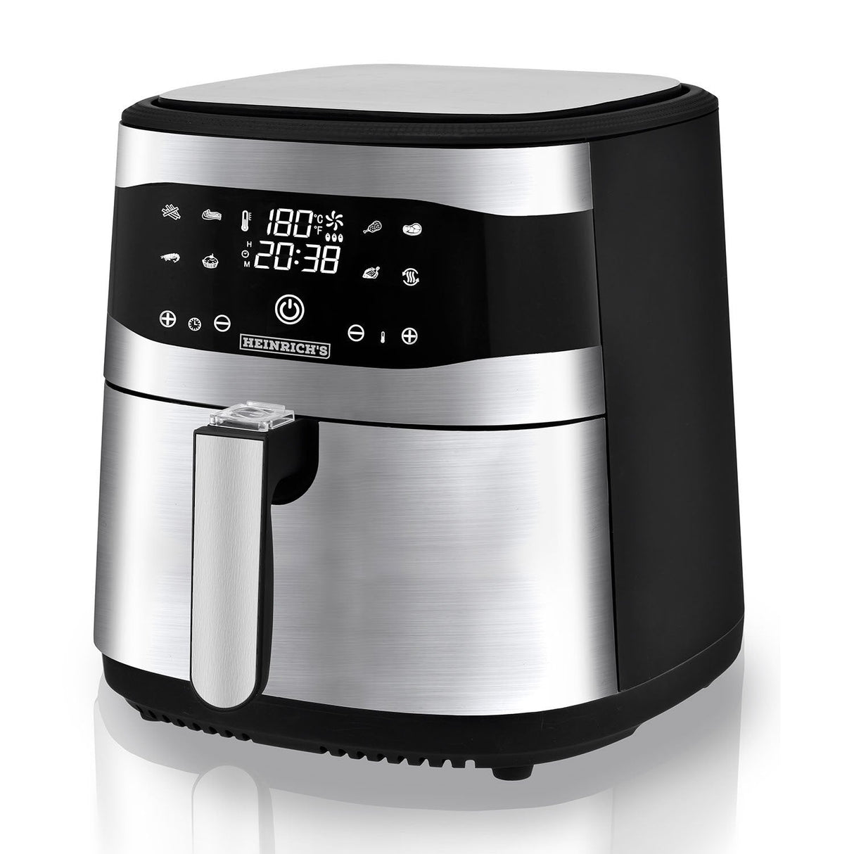 Freidora De Aire Caliente Heinrich Hfr 8205 8,0 L 1800 W Negra Y Plateada