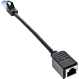 Extensión De Cable De Red  Inline, Protector Rj45, S/Ftp (Pimf), Cat.6a, Libre De Halógenos, Cobre, Negro, 0,2 M