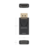 Aisens Conversor Displayport A Hdmi 4k@30hz, Dp/M-Hdmi/H, Negro