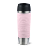 Taza Térmica  Emsa Travel Mug  Waves Grande Rosa Claro/Acero Inoxidable, 0,5 Litros N2022700