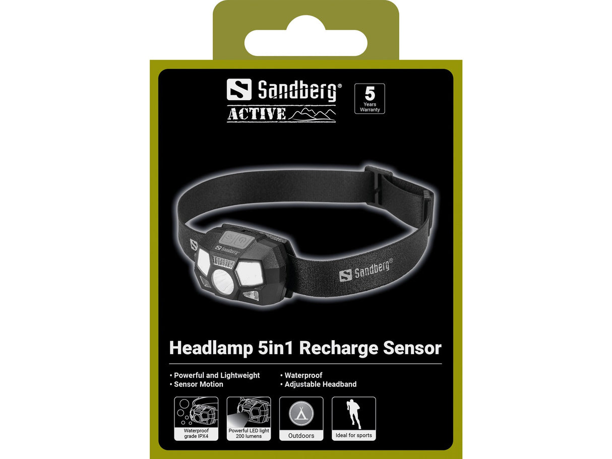EAN 5705730421105 - Sandberg Headlamp 5in1 Recharge Sensor imagen 2