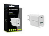 Cargador De Pared Quick Charge 3.0 Pd  Pps 1 Puerto Usb-C 1 Puerto Usb-A Conceptronic Althea 45w