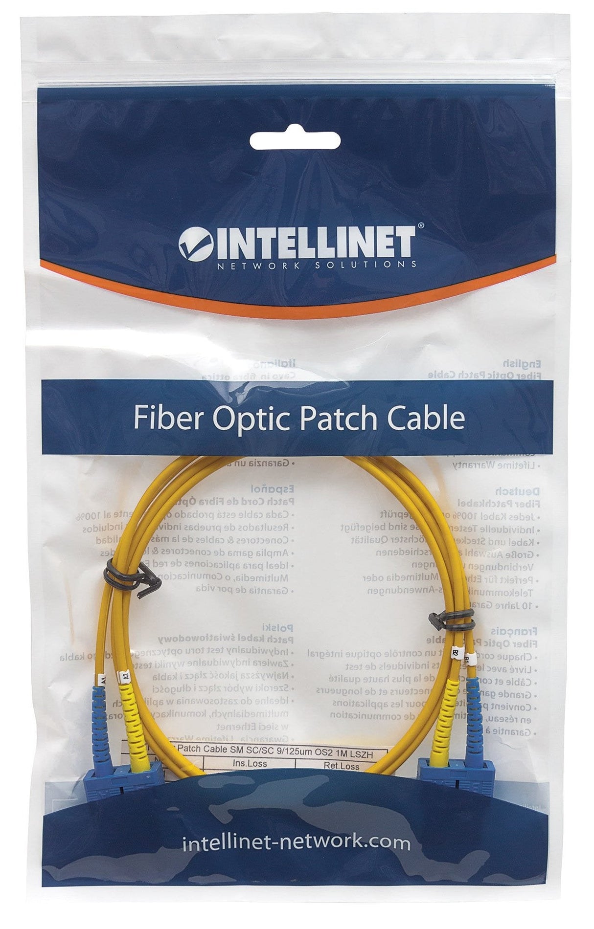 Intellinet 470629 Cable De Fibra Optica 3 M Sc Os2 Amarillo