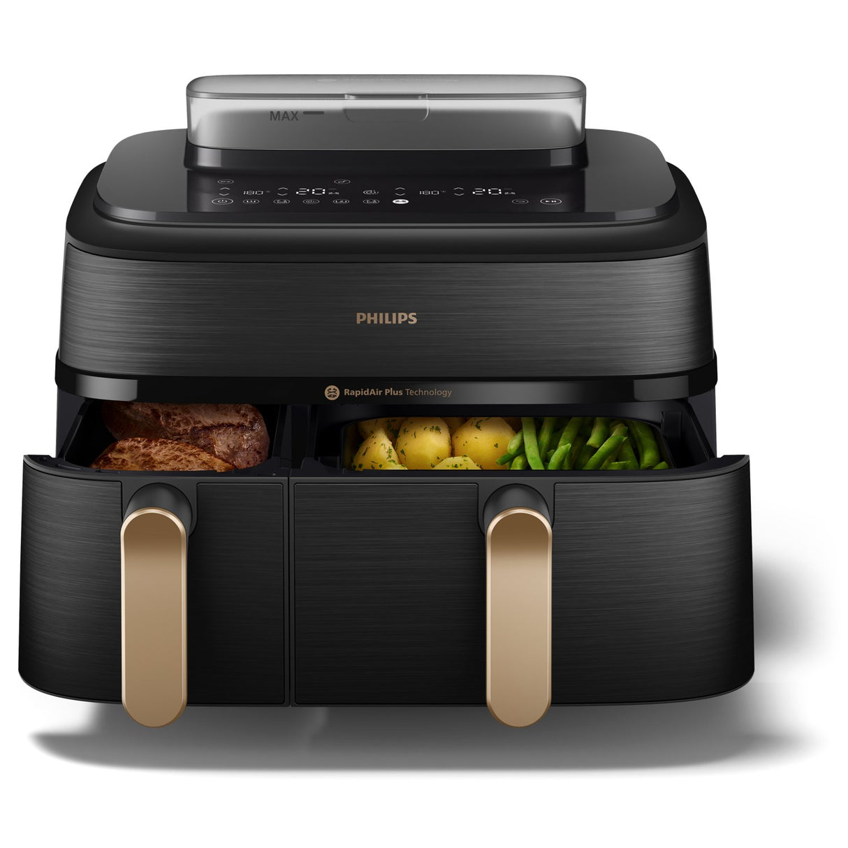 EAN 8720389049286 - Philips 5000 series NA552/00 freidora Doble 9 L Independiente 2750 W Freidora de aire caliente Negro, Oro imagen 5