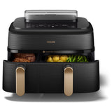 EAN 8720389049286 - Philips 5000 series NA552/00 freidora Doble 9 L Independiente 2750 W Freidora de aire caliente Negro, Oro imagen 5