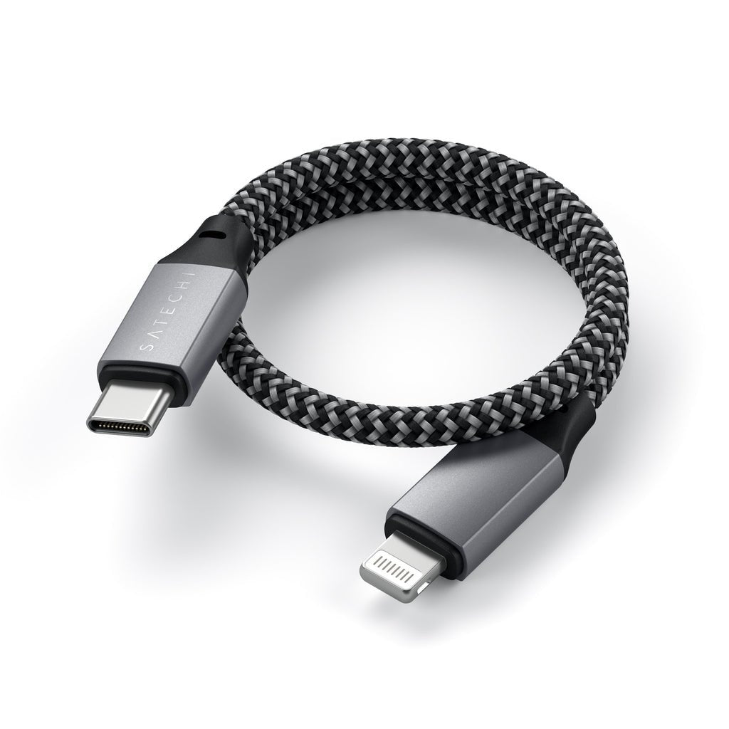 Usb Cable 0.25 M Usb C Usb  C/Lightning Black, Grey