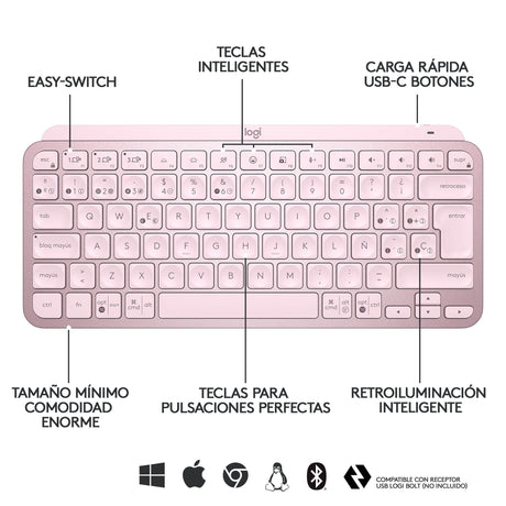EAN 5099206101937 - Logitech 920-010813 teclado Oficina RF Wireless + Bluetooth QWERTY Español Rosa imagen 12