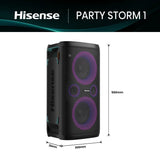 Hisense Party Storm 1 Partylautsprecher (Negro, Ipx4-Wasserdichtigkeit, Karaoke Mode) Party Storm 1