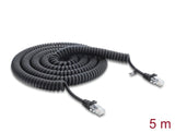 Delock Rj45 Cable En Espiral Conector Macho A Macho Cat.5e 5 M Negro