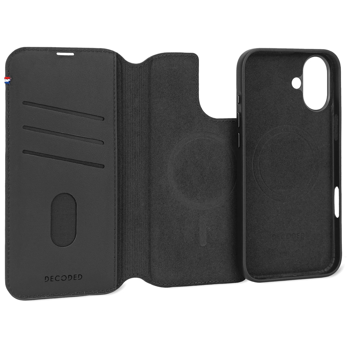Decoded Leather Detachable Wallet Iphone 16 Plus Black