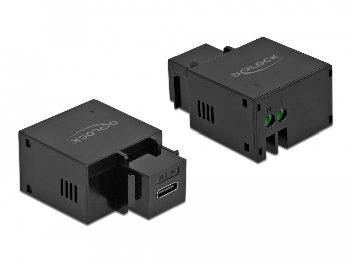 Delock Módulo Keystone Con Puerto De Carga Usb Type-C, 2,1 A, Negro