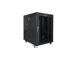 Armario Rack 19" Autónomo 15u/800x1000 Lcd Con Puerta Cristal Negro Lanberg (Flat Pack)
