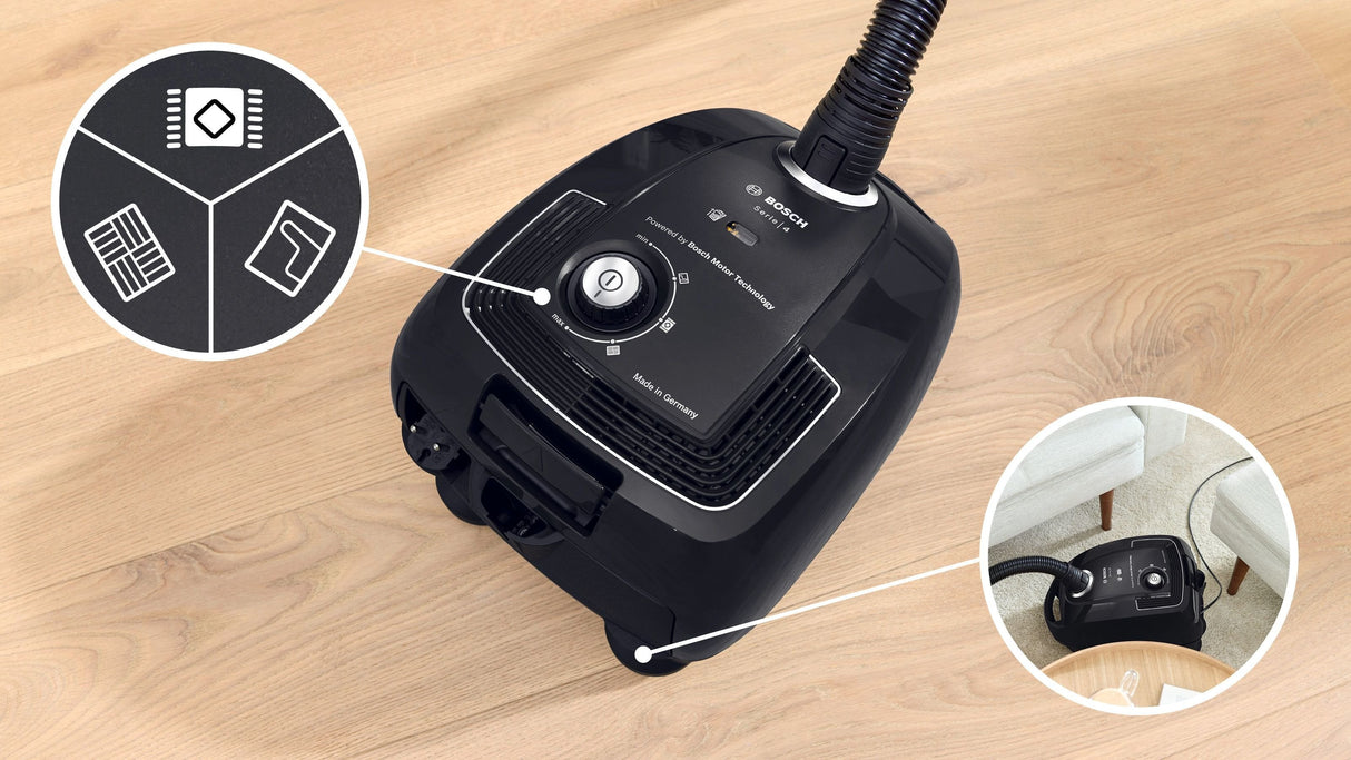Aspiradora  Bosch Serie 4 Bgb38ba3t 4 L  Cilíndrica Secar 850 W Bolsa Para El Polvo