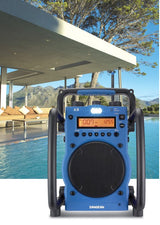 Sangean U-3 Azul Y Negro Radio Am Fm Portátil Sumergible Especial Para Exterior.