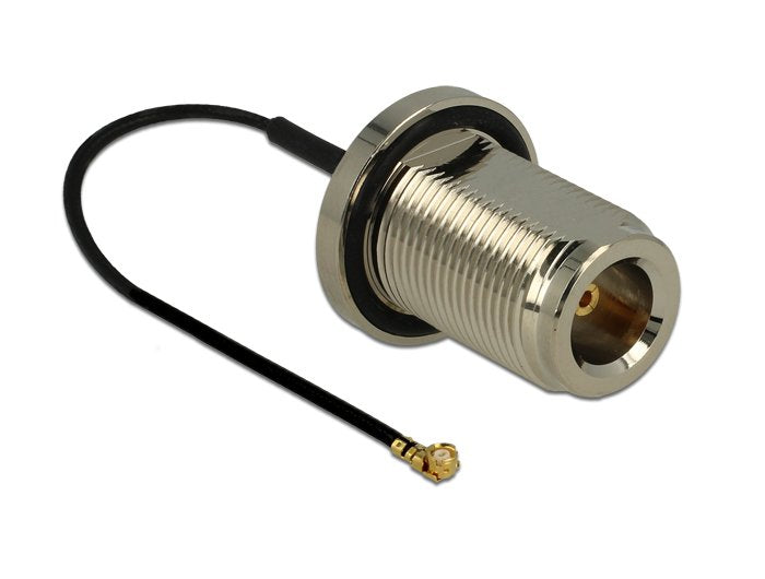 Delock 89430 Antena Cable N Mampara Hembra A I-Pex Inc., Mhf® I Macho 1.37 13 Cm Longitud De Hilo 22 Mm A Prueba De Salpicaduras