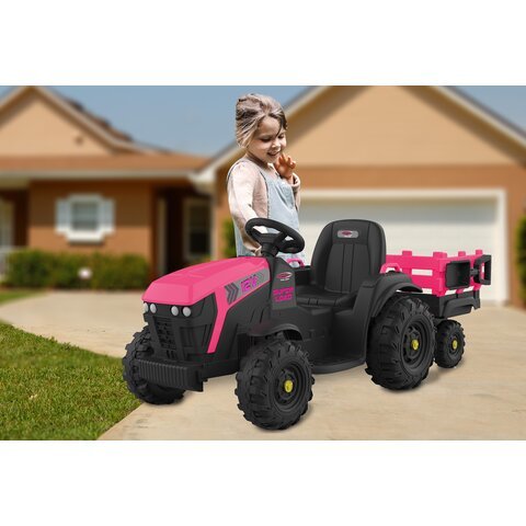Correpasillos Jamara Ride-On Tractor Super Load Con Remolque12v Rosa