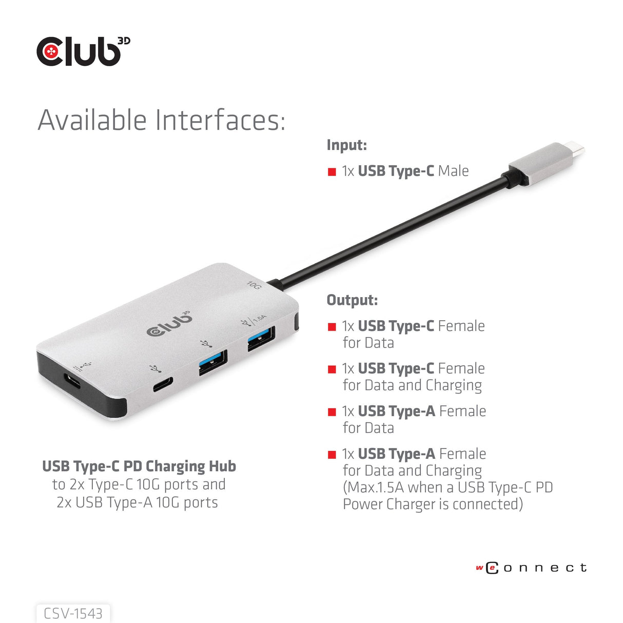 EAN 8719214472061 - CLUB3D CSV-1543 base para portátil y replicador de puertos USB 3.2 Gen 2 (3.1 Gen 2) Type-C Negro, Plata imagen 2