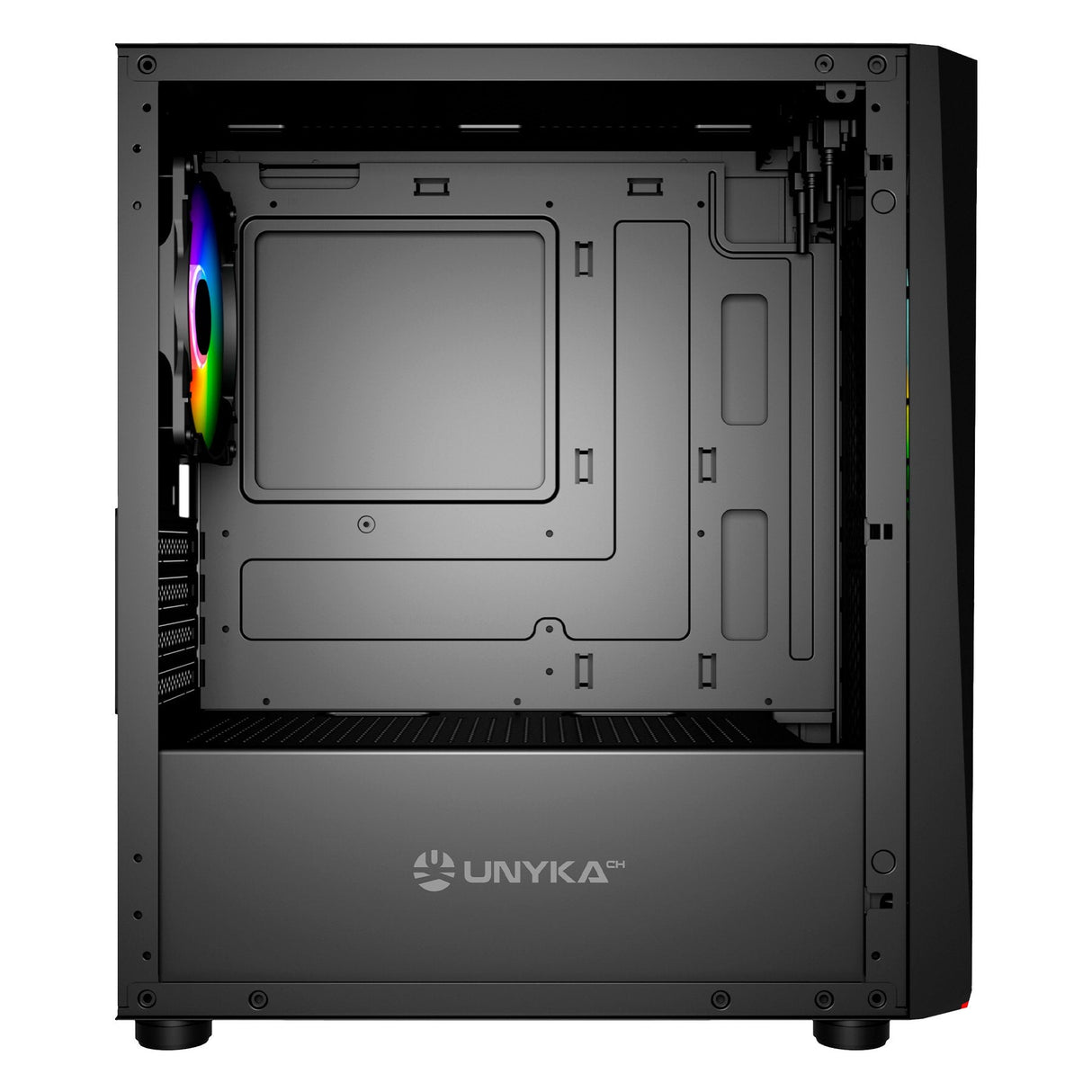 Caja Pc Unykach Mini Glayze  Micro-Atx - Iluminacion Argb - Ventana Lateral Cristal Templado - Usb-A 2.0/3.0 Y Audio - 1