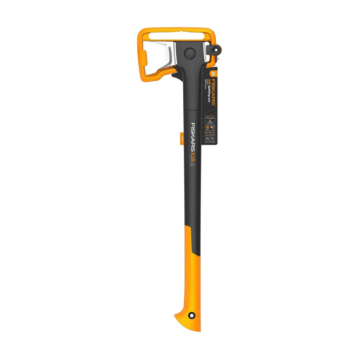 Hacha De Dividir Fiskars X-Series X28 Con Hoja En M, Negro/Naranja, Mango Largo 1069107