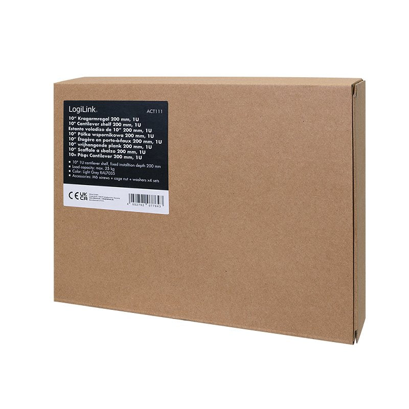 Logilink 10" Cantilever Shelf 200 Mm, 1u, Gris