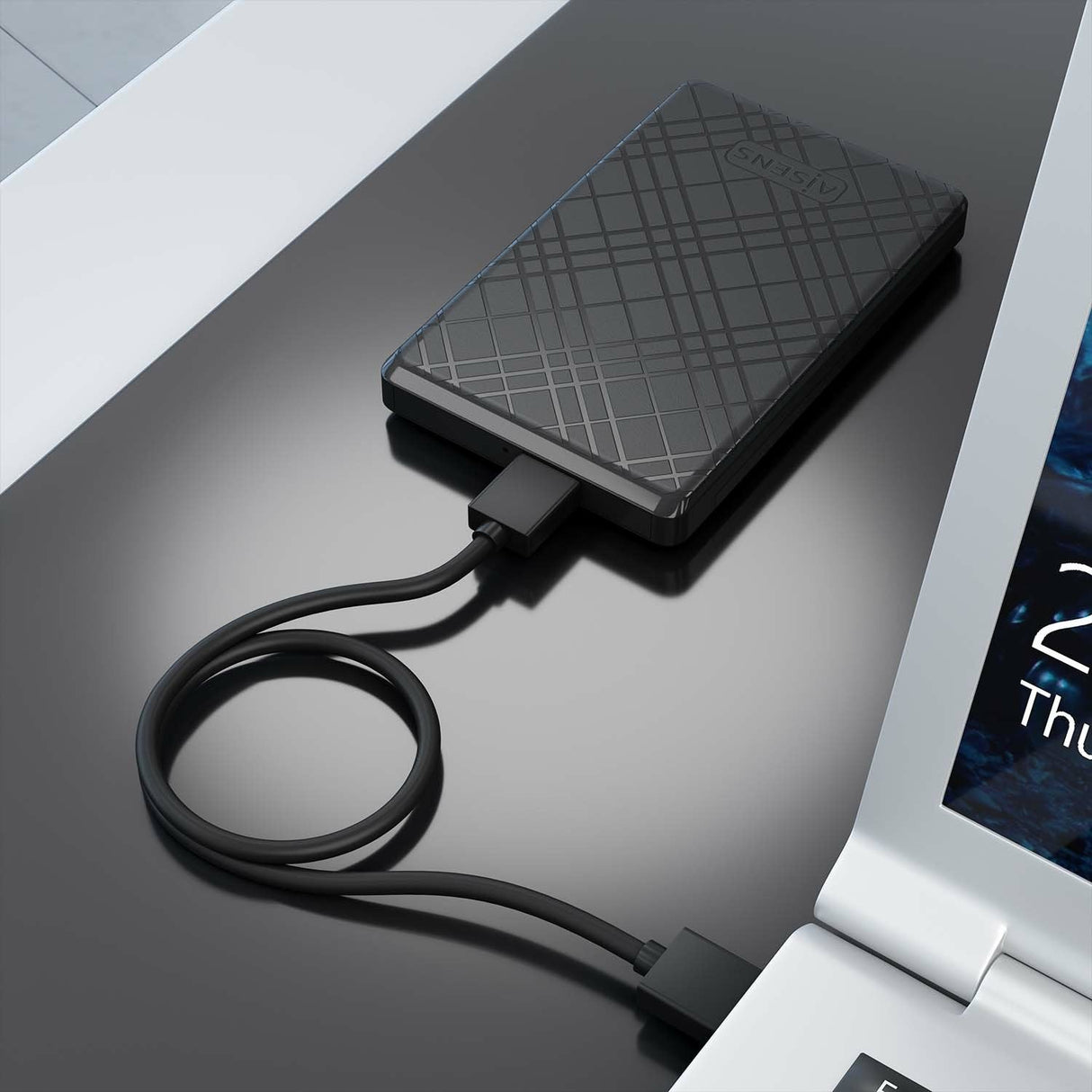 Aisens Caja Externa 2,5" 9.5mm Sata A Usb 3.0/Usb3.1 Gen1, Negra Ase-2522b