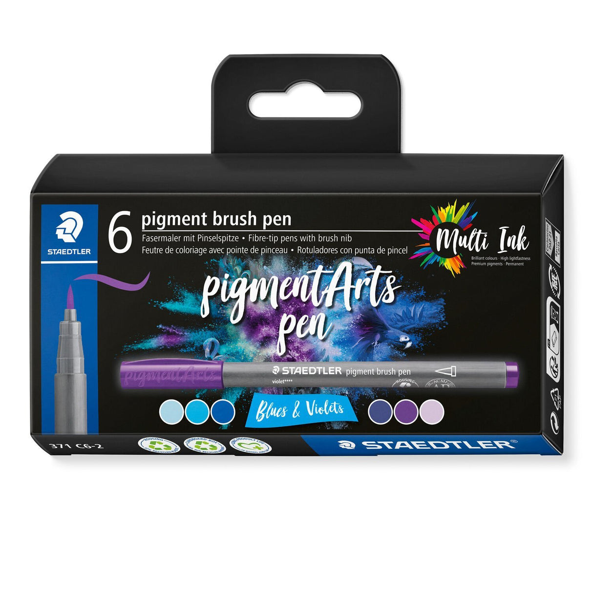 EAN 4007817097113 - Staedtler Pigment Arts Brush Pen Blues & Violets rotulador Azul, Violeta 6 pieza(s) imagen 1