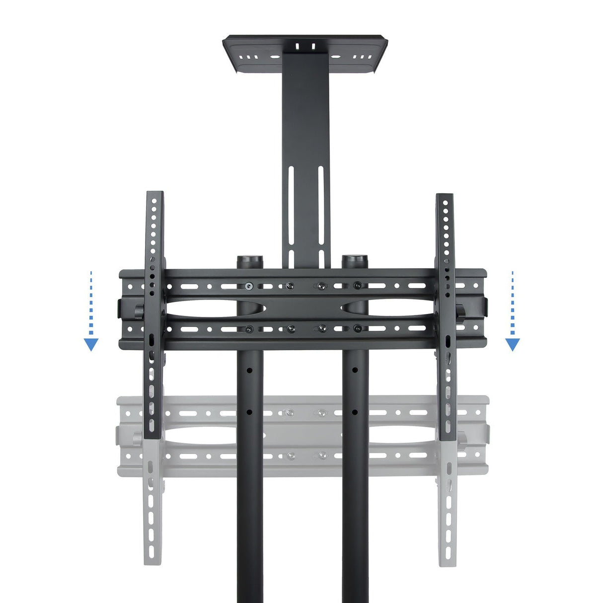 Tooq Soporte De Pantalla De Suelo Con Ruedas 37"-70" - Bloqueo De Ruedas - Dos Estantes - Peso Max 50kg - Vesa