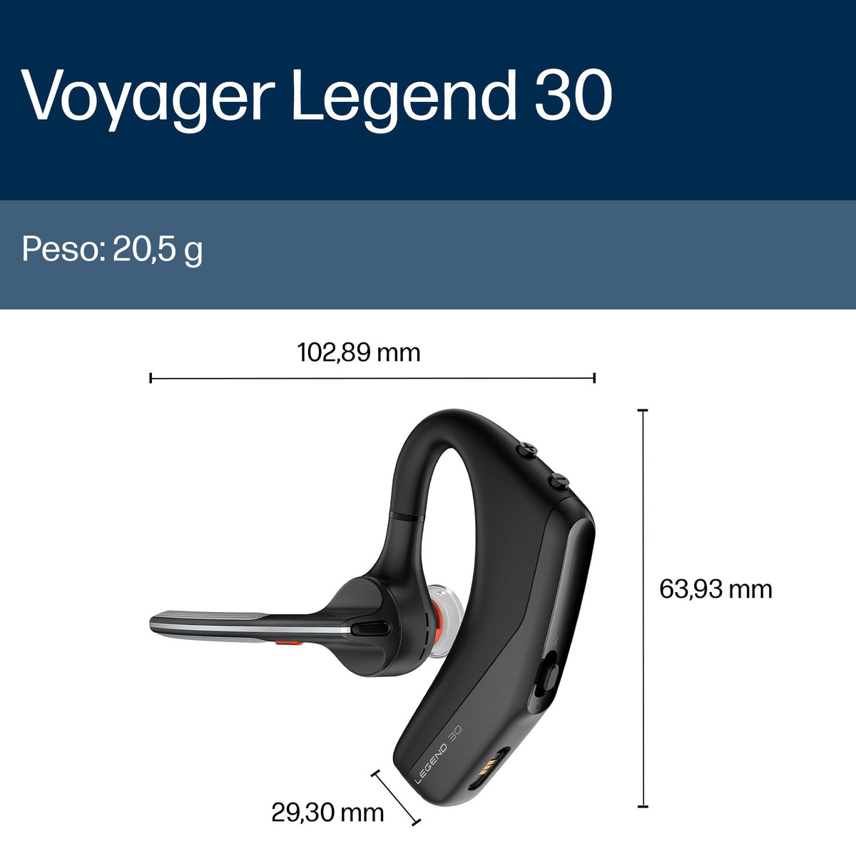 EAN 5715328135826 - HP Poly Voyager Legend 30 Headset Inalámbrico Dentro de oído Llamadas/Música Bluetooth Negro imagen 3
