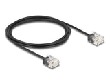 Delock Rj45 Cable De Red Cat.6 Utp Ultra Slim 2 M Negro Con Kurzen Machon