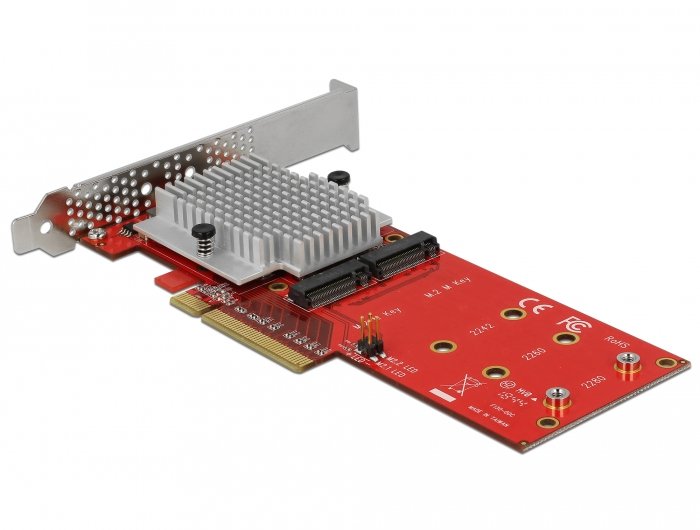 Delock 90305 Tarjeta Y Adaptador De Interfaz Interno M.2 Pcie, M.2, Perfil Bajo, Pcie 3.0, Asmedia Asm2824, 32 Gbit/S
