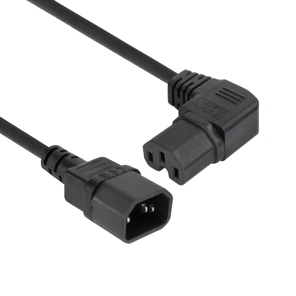 Powercord C14 - C15 (Angled Right) Iec60320 Negro 2 M