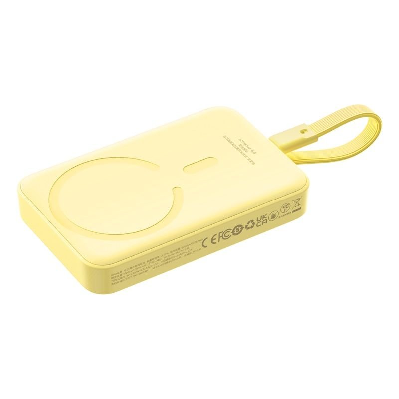 Baseus Power Bank 10000mah 30w Magsafe Magnetic Wireless Mini Fast Charge With Cable Type-C Lemon Yellow P1002210by23-00