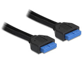 Cable Placa Delock Usb 3.0 20-Pin -> Usb 3.0 20-Pin 45cm Negro
