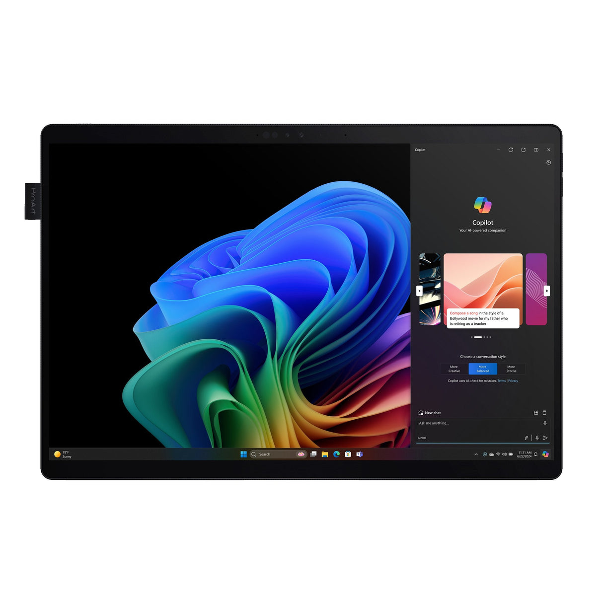 Asus Proart Pz13 Ht5306qa-Lx004w - Ordenador Portátil 13.3" (Qualcomm Snapdragon X1-P42-100, 16gb Ram, 1tb Ssd, Qualcomm Adreno Gpu, Windows 11 Home) Negro Nano - Teclado Qwerty Español