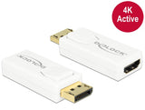 Delock Adaptador Displayport 1.2 Macho  Hdmi Hembra 4k Activo Blanco