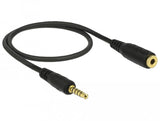 Delock Cable De Extensión Conector Estéreo 3,5 Mm De 5 Pines, Macho A Hembra 0,5 M Negro