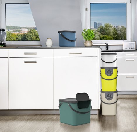 Rotho Albula Cappuccino - Contenedor Para La Separación De Residuos - 40l