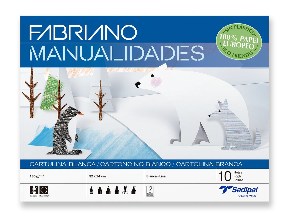 Sadipal Bloc De Cartulina Color 32x24cm Para Manualidades 10h Blanco