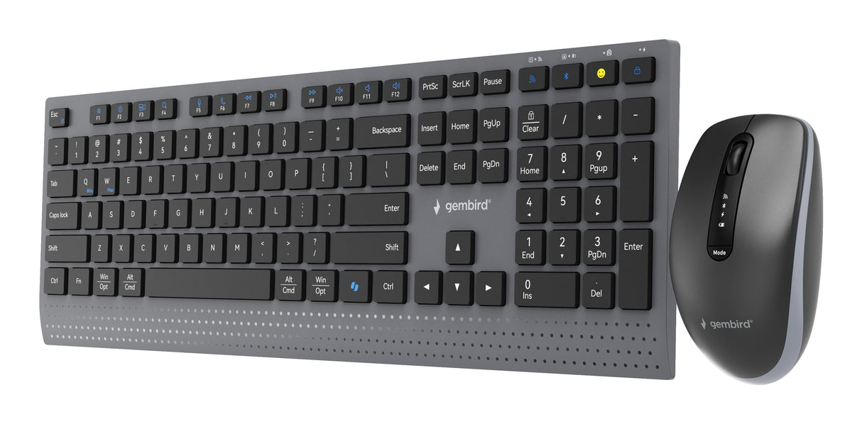 Gembird Dual-Mode Slim Wireless Desktop Set 2.4g+Bt Us Layout