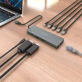 Docking Usb Tipo-C Aisens Asuc-9p051-Gr 1xdisplayport 1xhdmi 4k 4xusb 1xusb Tipo-C 1xrj45 1xusb Tipo-C Pd Gris