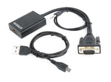 Gembird Adaptador Vga A Hdmi Con Audio Jack  3.5mm 0.15m Negro A-Vga-Hdmi-01