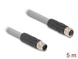 Delock M12 Cable L-Kodiert 5 Pin Stecker Zu Buchse Pur Schleppkettentauglich 5 M Grau