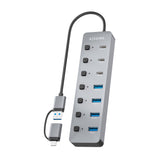 EAN 8435739905074 - AISENS ASUC-8P043-GR hub de interfaz USB 3.2 Gen 1 (3.1 Gen 1) Type-A 5000 Mbit/s imagen 3